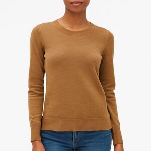 Banana Republic Women's Brown Crew Neck Extra Fien Merino Wool Sweater Small